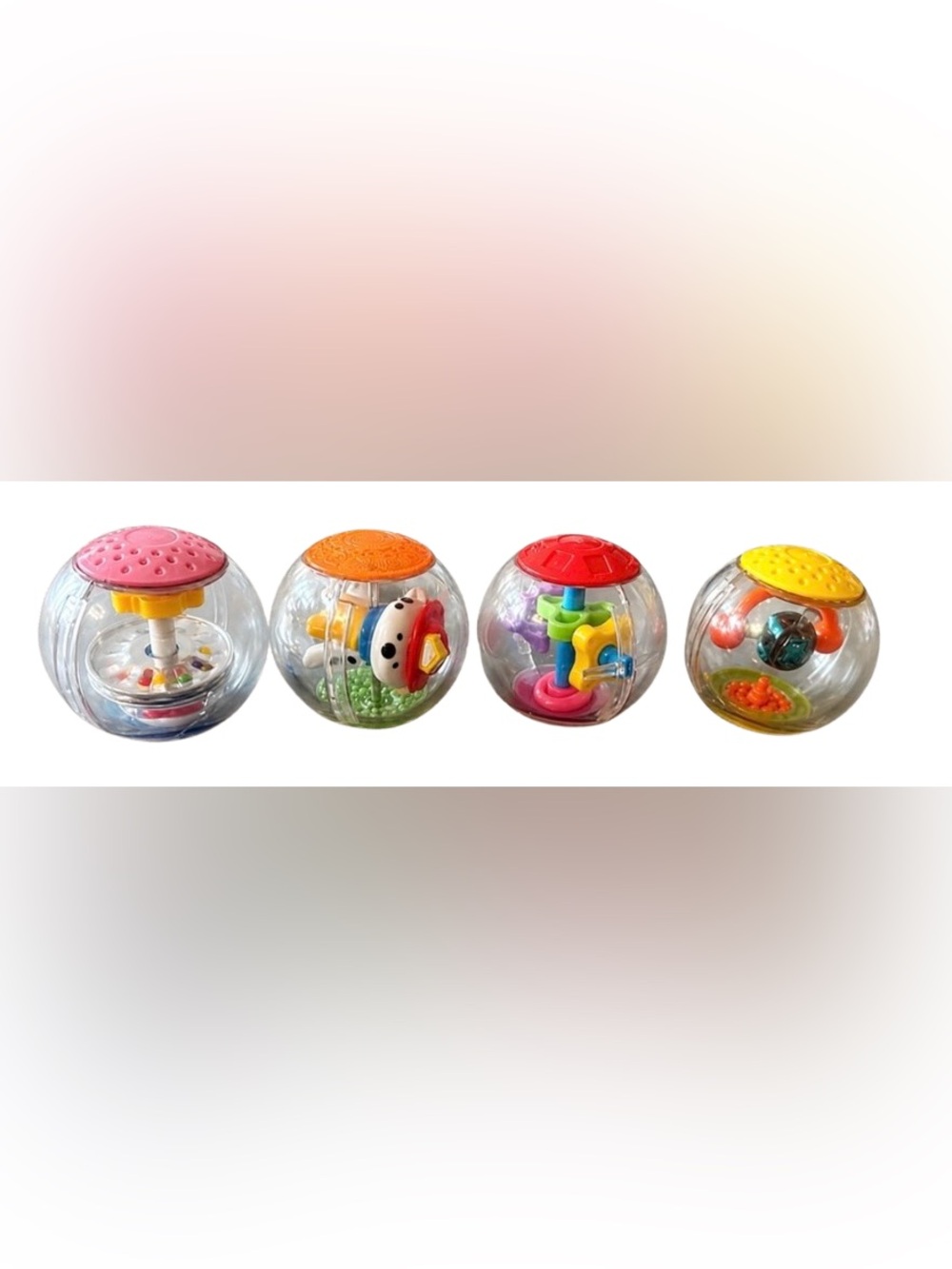 Fisher‑Price Peek‑A‑Boo Balls – Transparent Sensory Baby Toys (Mixed Styles)